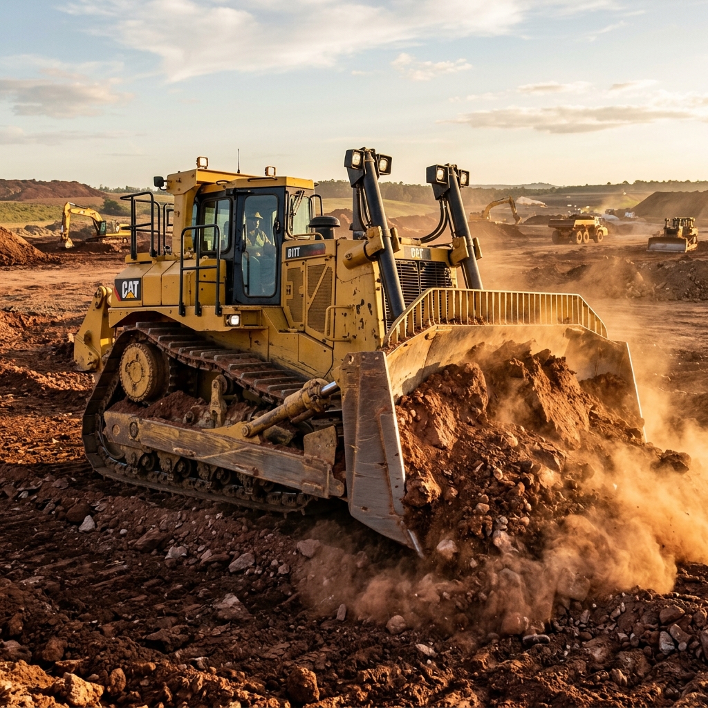 BullForce BD-750 crawler bulldozer grading a large earthworks site