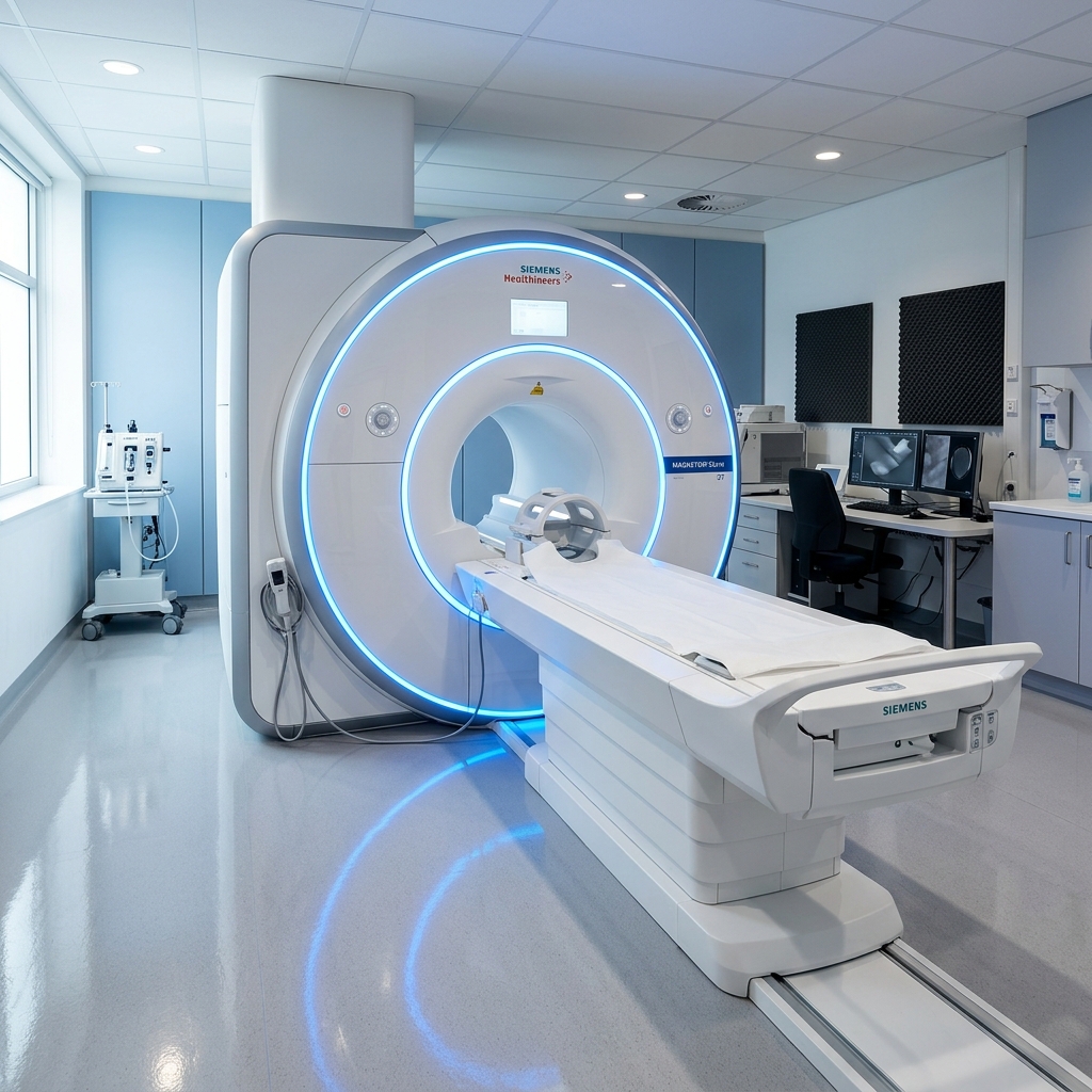 MediScan Pro MRI-3T wide-bore imaging system in a hospital radiology suite